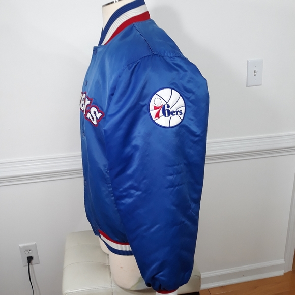 Hardwood Classic Majestic Sixers 7ers Jacket Sz XL - Picture 3 of 7